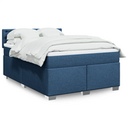 vidaXL Giroletto a Molle con Materasso Blu 140x190 cm in Tessuto
