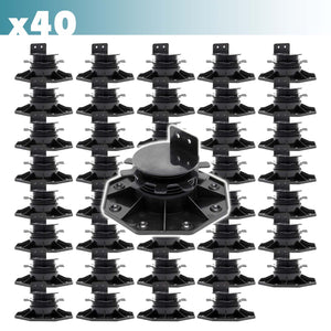 Set 40 supporti per pavimenti galleggianti, Altezza regolabile 33-64mm Max 2700 kg, Piedini Decking
