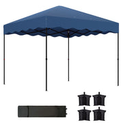 Tenda da Giardino Pieghevole 3x3m ¨C zephmum ¨C Blu Scuro con Protezione UV e Ruote