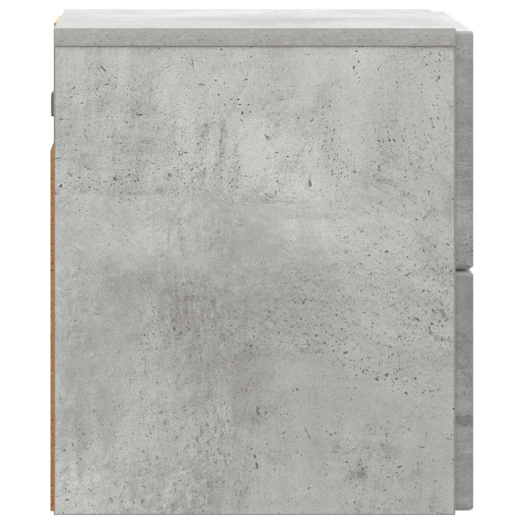 Mobiletto da notte a muro con cassetto 2 pcs Grigio Cemento 898472