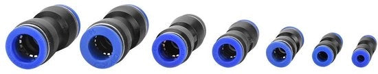Connettori aeree da 35 pezzi - Fitting pneumatici - Resistenti alla pressione - In plastica - Diversi diametri di connessione - Rotazione di 360 gradi - Fitting pneumatico