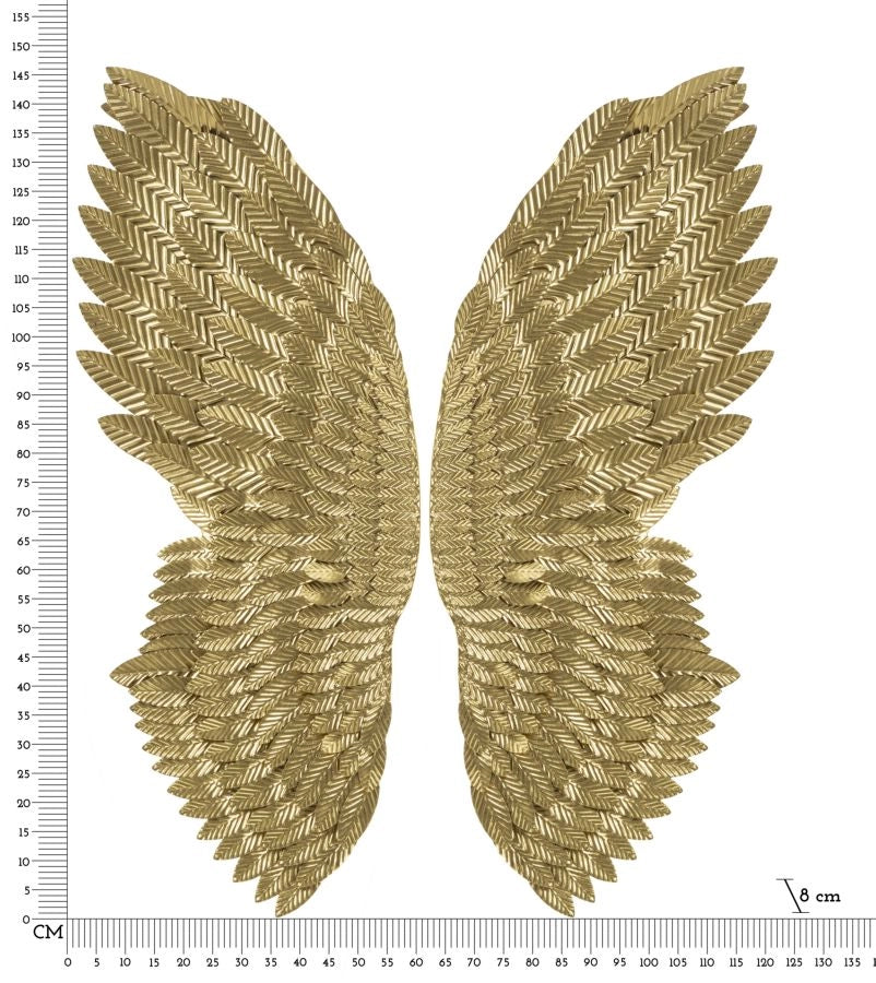 Pannello Super Ali Coppia 60x8x146 cm in Ferro Oro