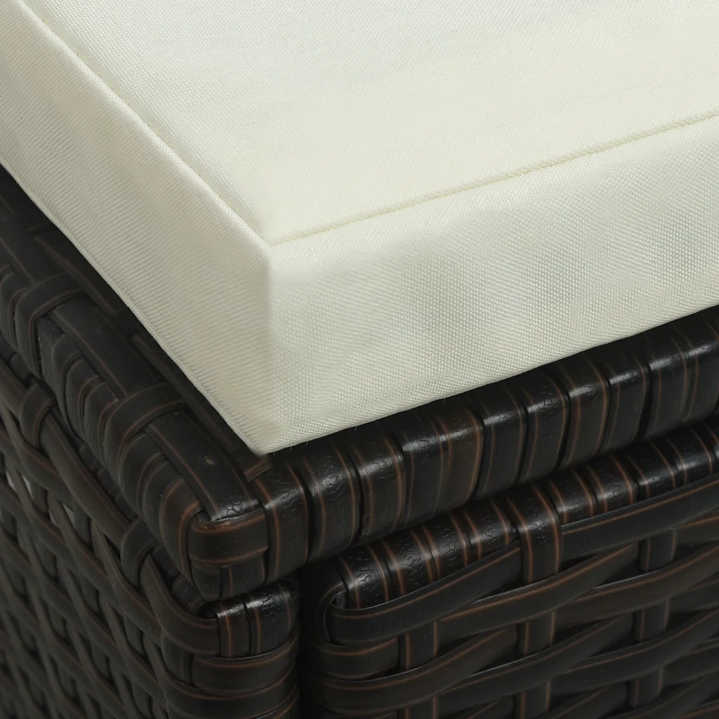 Set Divani da Giardino 4 pz con Cuscini in Polyrattan Marrone 47810