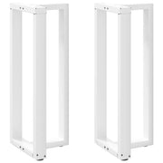 Gambe per tavolo da bar a forma di T 2 pz bianche 50x35x(100-101) cm in acciaio