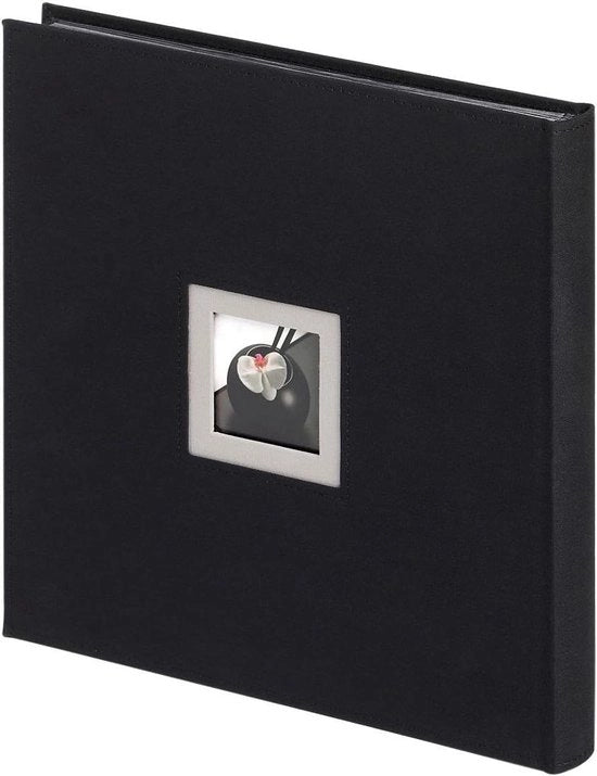 Album fotografico in lino nero - 30x30 cm - con copertina con fessura