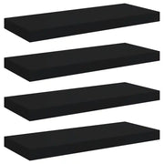 4 pz Scaffali a Parete | Ripiano a parete | Mensole a Parete Neri 60x23,5x3,8 cm in MDF