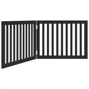 Cancello per Cani Pieghevole 2 Pannelli Nero 160cm Legno Pioppo CFW2339843