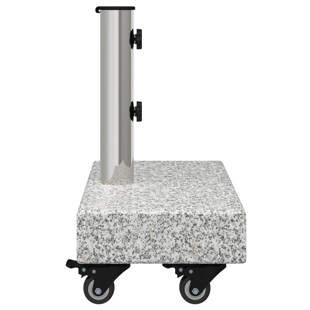 Base Ombrello con Ruote per Pali Ã˜38/48mm Grigio Granito 25 kg Rettangolare