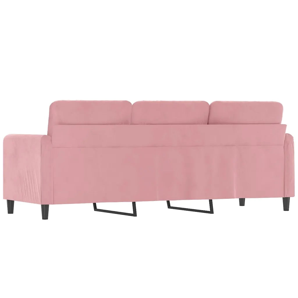 vidaXL Divano a 3 Posti rosa 180 cm in Velluto