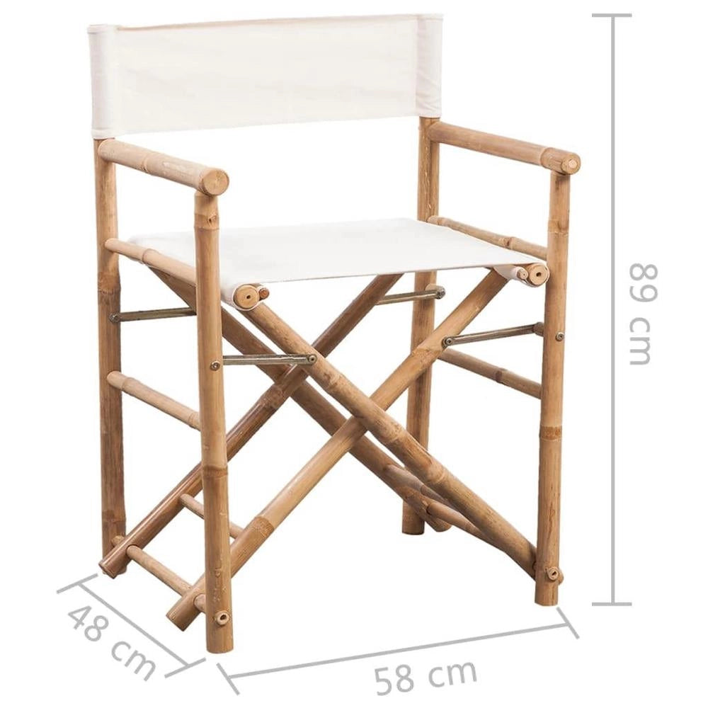 Folding DirectorFTs Chair, 2 Pieces, Bamboo And Canvas