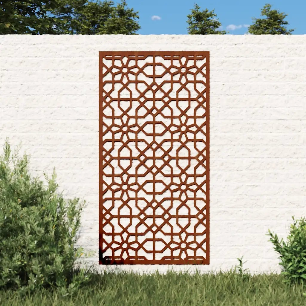 Decorazione Muro da Giardino 105x55 cm Moresco Acciaio Corten 824477