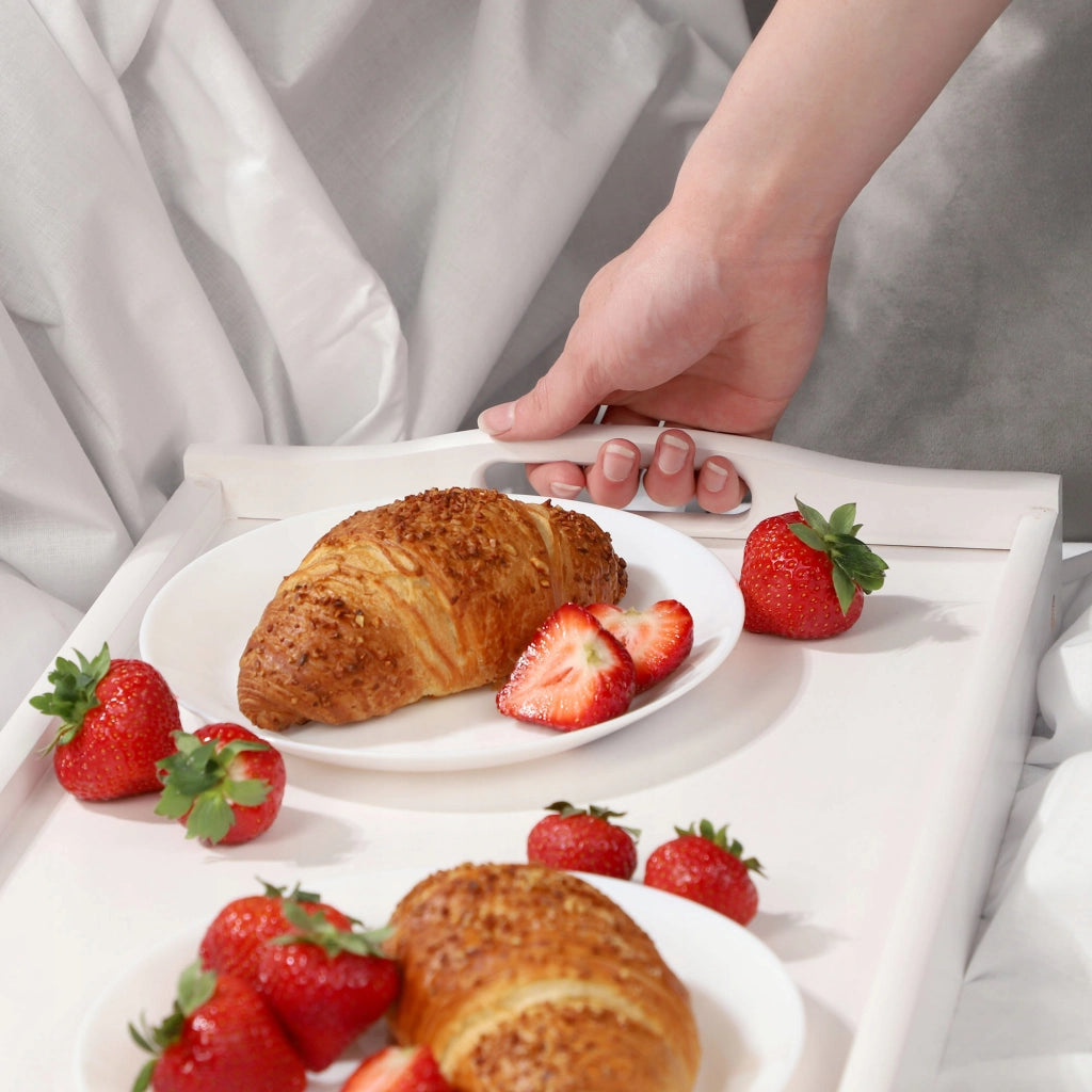 Tavolino da colazione pieghevole in legno KADAX per laptop da letto, vassoio regalo