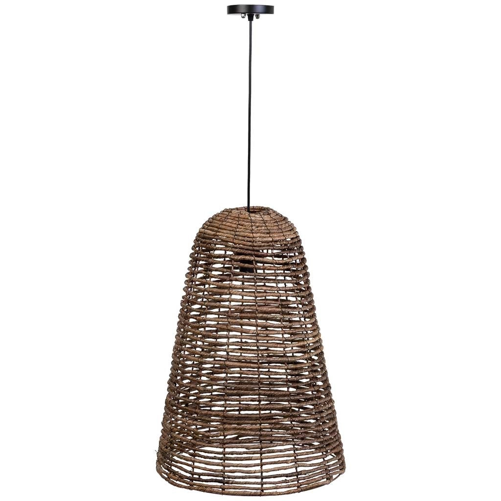 Lampada da soffitto in foglia di banano naturale marrone, D40x56h cm