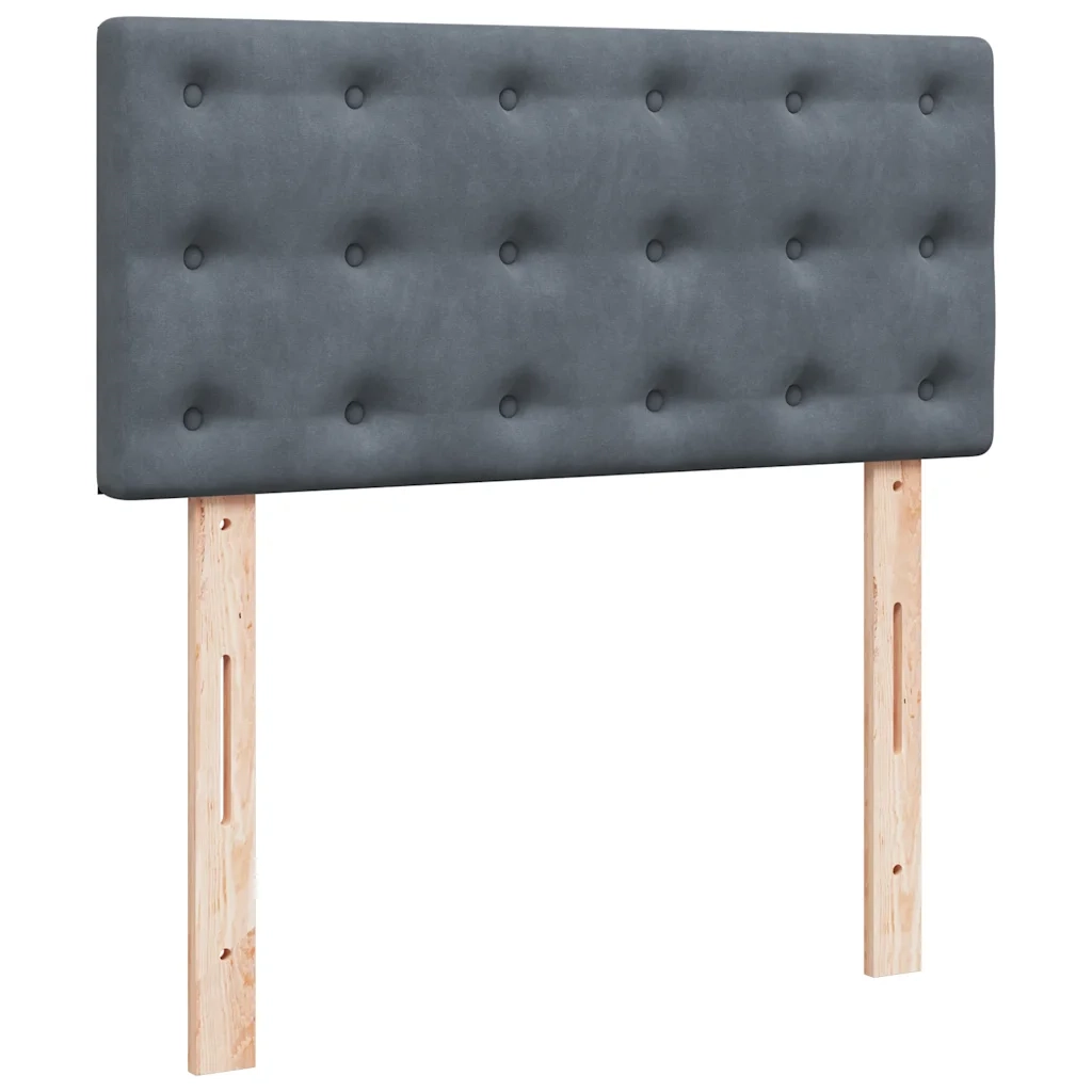 Giroletto a Molle con Materasso Grigio Scuro 80x200 cm Velluto 3287603