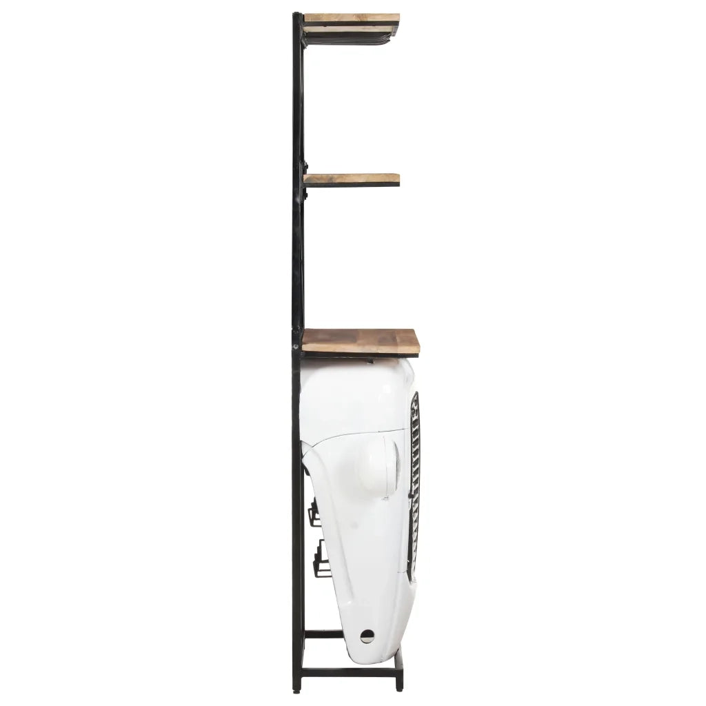 Cantinetta per Vini a Trattore Bianca 49x31x172 cm Mango Grezzo 320487