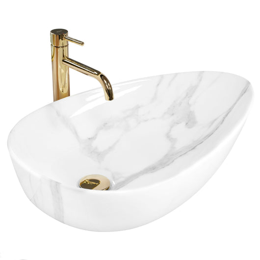 Lavabo Da Appoggio Rea Greta 65 Bianco Shiny