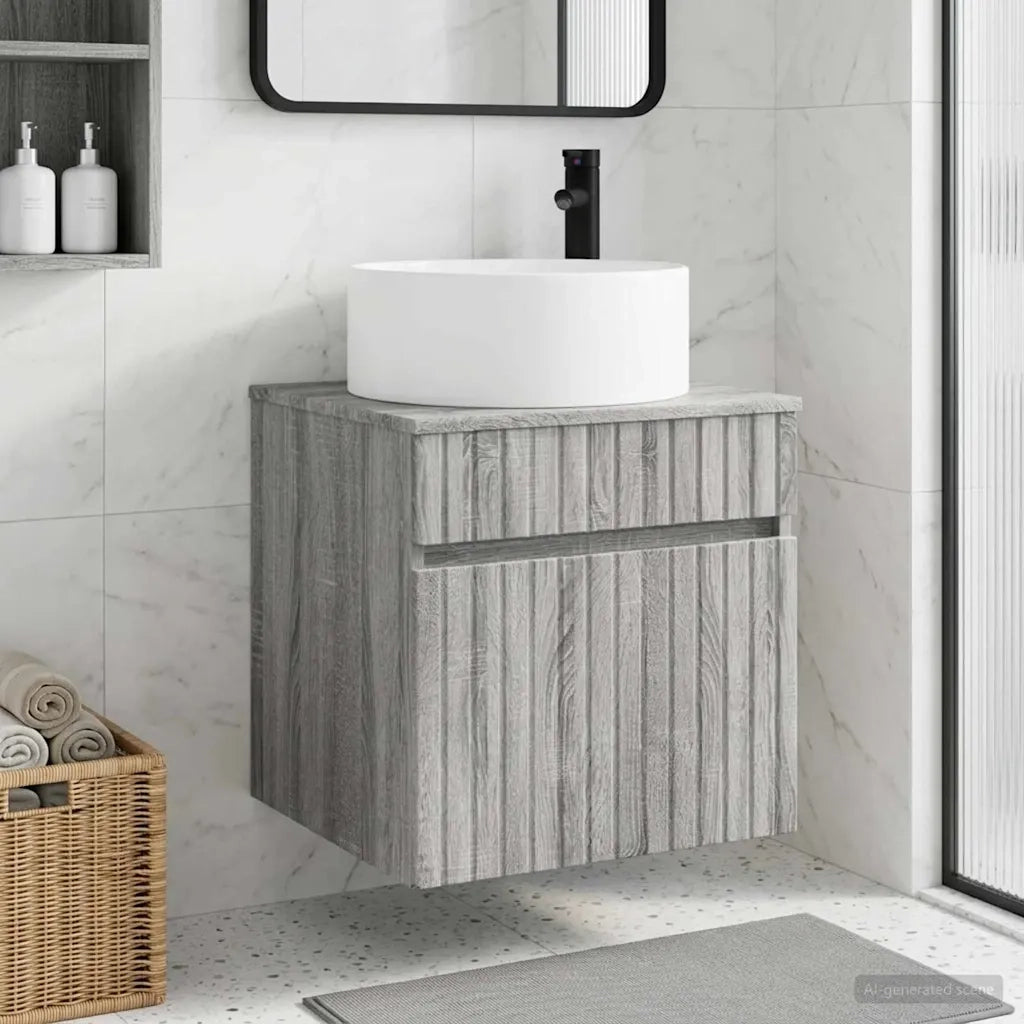 Mobile lavabo da parete Sonoma grigio 49 x 44,5 x 65,5 cm 890628