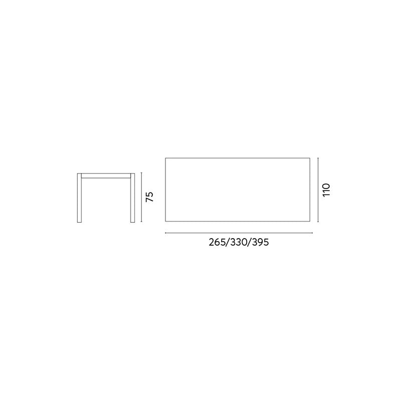 Tavolo Santorini 265/330/398X110 Antracite - Doppio Allungo Moia