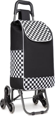 Carrello 2 in 1 pieghevole leggero impermeabile - con isolamento termico - carrello per spese nero upgrade