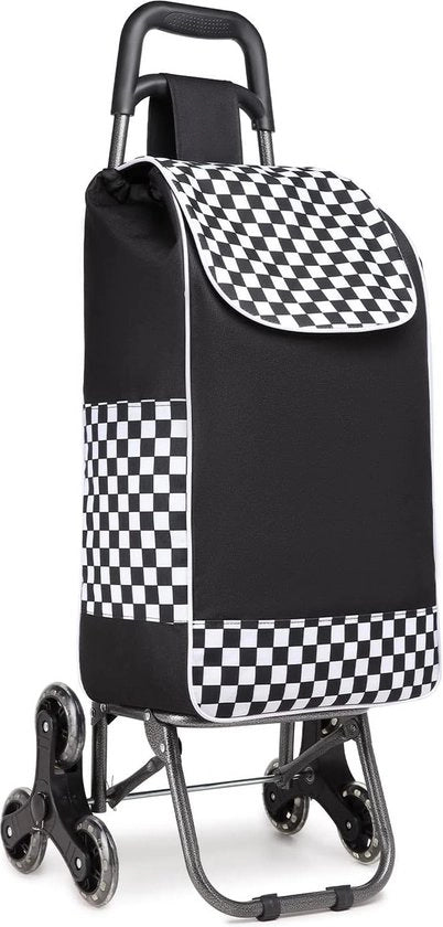 Carrello 2 in 1 pieghevole leggero impermeabile - con isolamento termico - carrello per spese nero upgrade