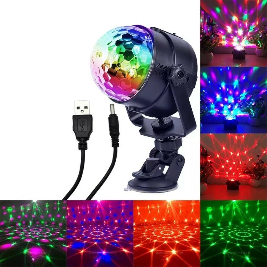 PROIETTORE LAMPADA LED RGB EFFETTI DISCO 5W CON TELECOMANDO ACCENSIONE A SUONO