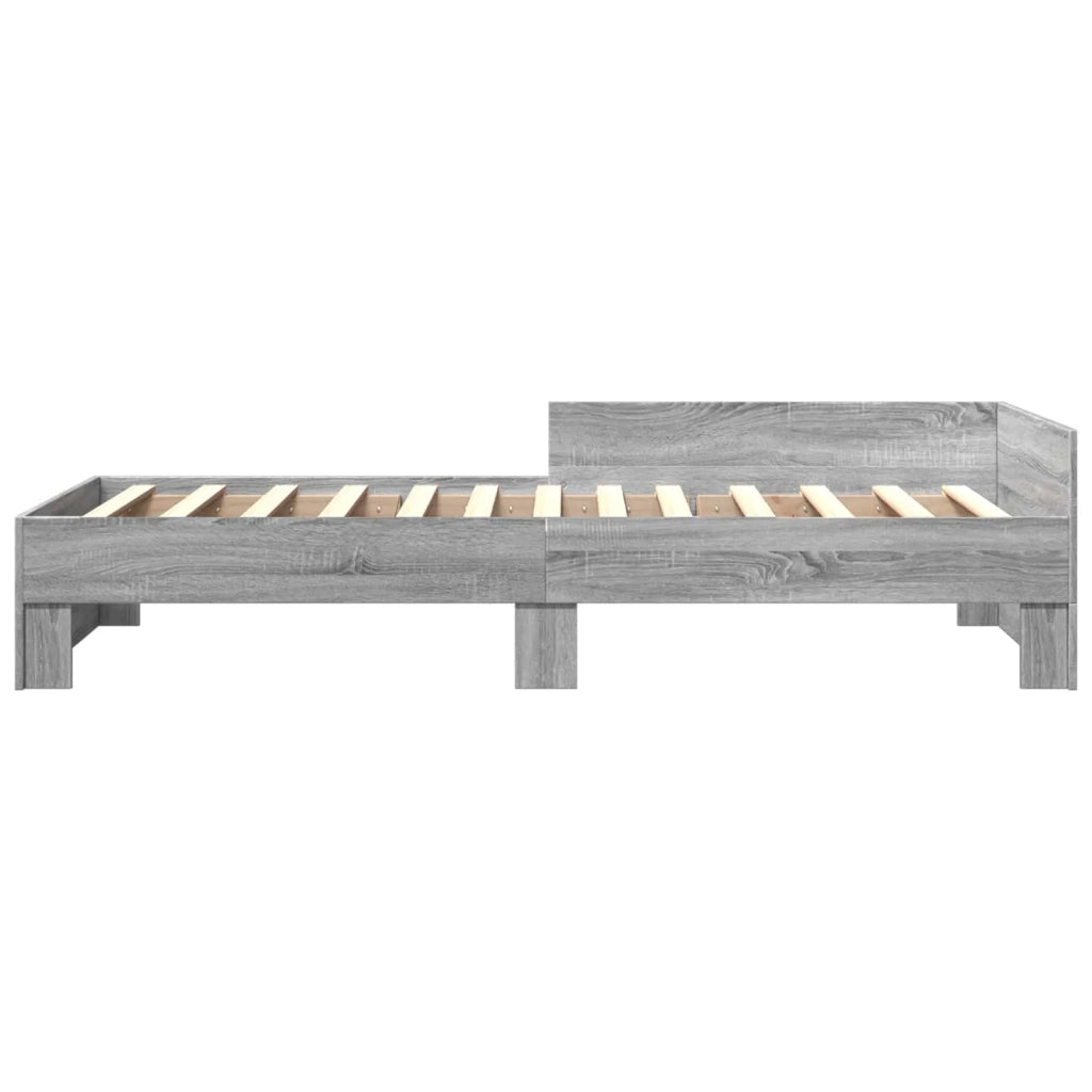 Struttura letto con testata Sonoma grigio 80 x 200 cm