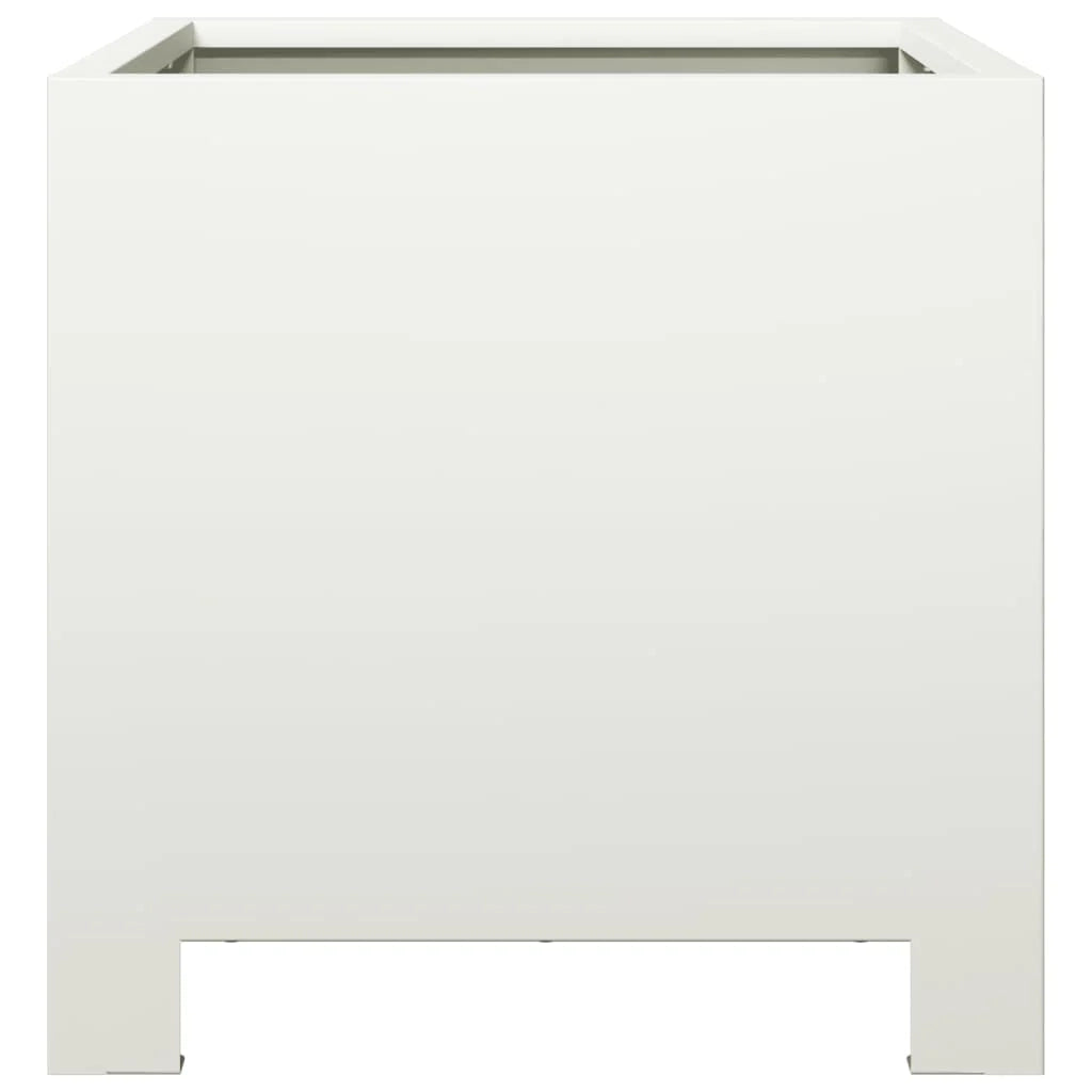 Fioriera rialzata per piante fiori terrazza giardino 30 x 30 x 30 cm acciaio bianco 02_0037484