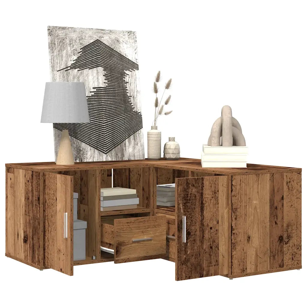 Mobile Angolare Legno Antico 160x40x45 cm in Truciolato