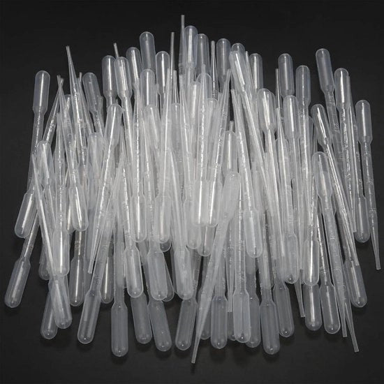 Set di 200 pipette trasparenti da laboratorio 3 ml in plastica riciclabile - Pipette da misura con scala - Pipette da trasferimento per esperimenti di laboratorio - Pipette per oli essenziali - Dispensatore di pipette