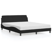 Letto matrimoniale | Letto per adulti | Giroletto Dover Nero 160x200 cm in Velluto
