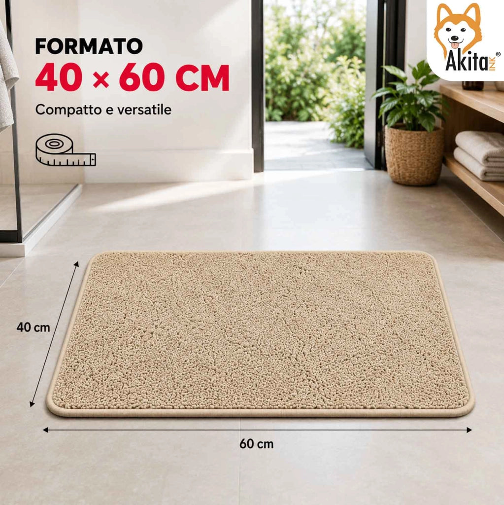 Akitaink Tappeto Multiuso in Microfibra 40x60 cm Beige