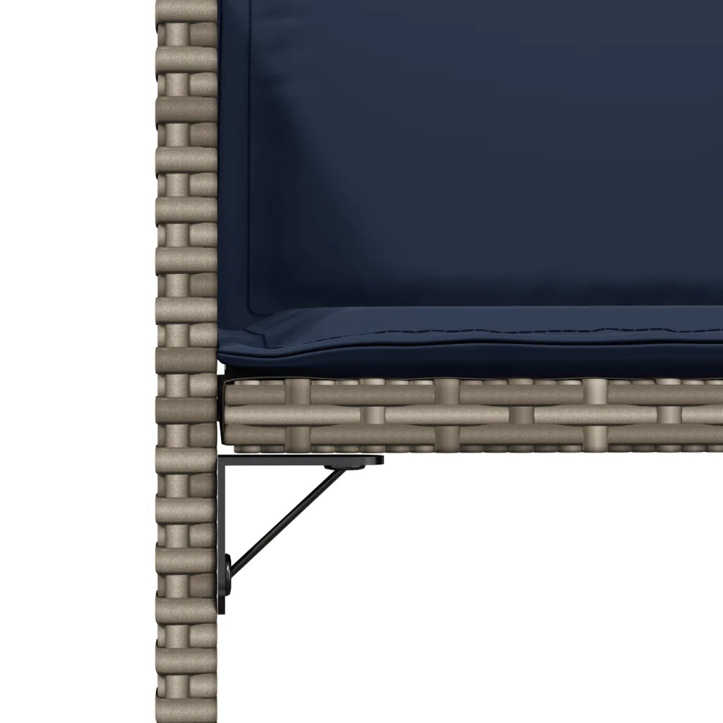 vidaXL Sedie da Giardino con Cuscini 4pz Grigio in Polyrattan