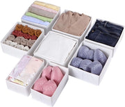 Set di 8 organizzatori per cassetto, compatibili con armadio PAX 100x58 cm, pieghevoli e stabili, scatole per la conservazione dell'abbigliamento, bianco