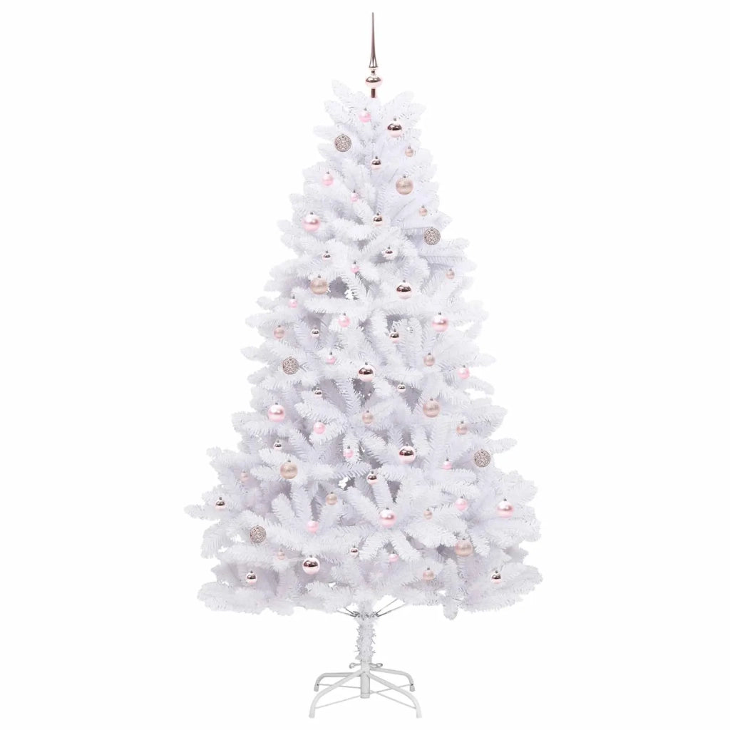 Albero di Natale Artificiale con Rami Pieghevoli Bianco 210 cm