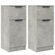 Credenze 2 pz | Madia | Buffet da pranzo | Armadio da pranzo Grigio Cemento 30x30x70 cm in Legno Multistrato