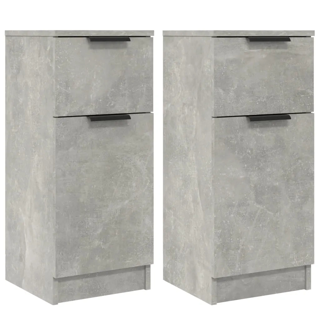 Credenze 2 pz | Madia | Buffet da pranzo | Armadio da pranzo Grigio Cemento 30x30x70 cm in Legno Multistrato