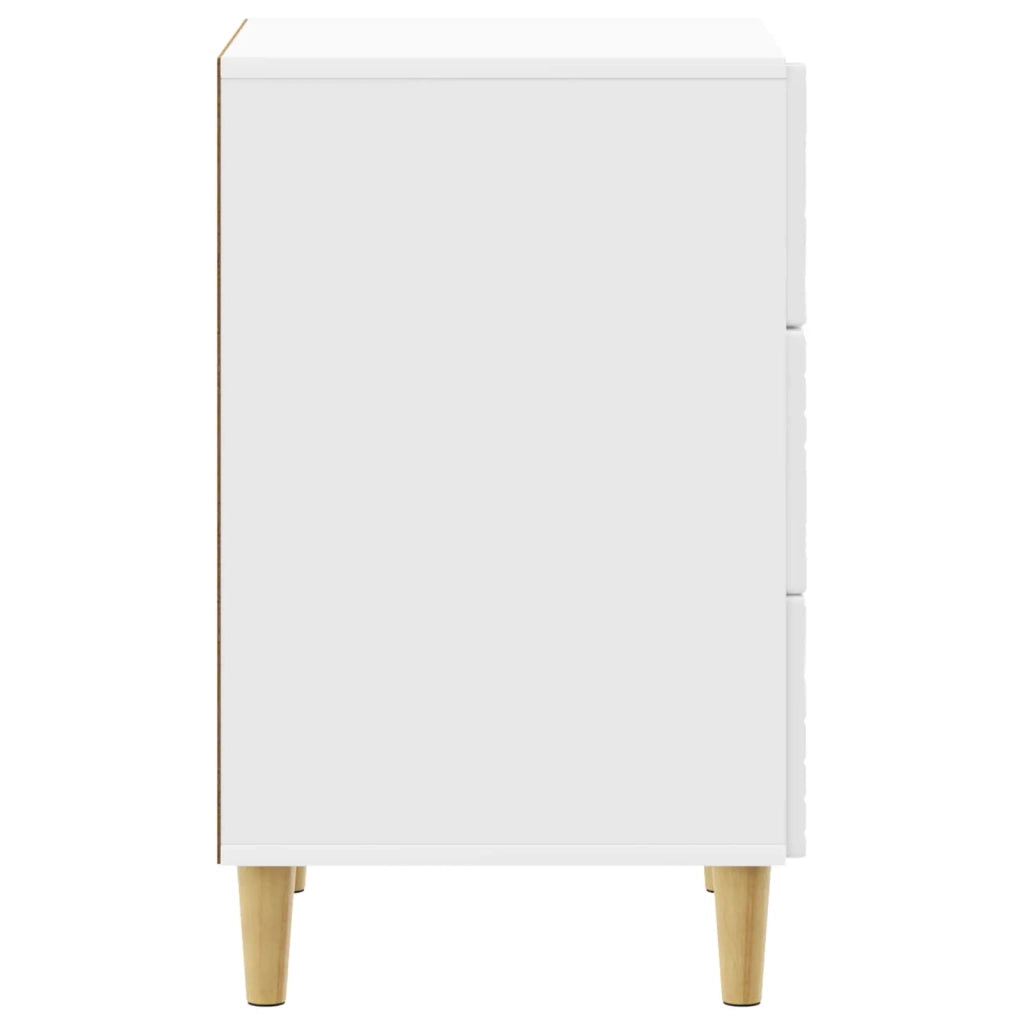 Comodino | Armadio da Notte | Mobiletto da notte Bianco Lucido 43 x 39,5 x 66,5 cm Legno ingegnerizzato