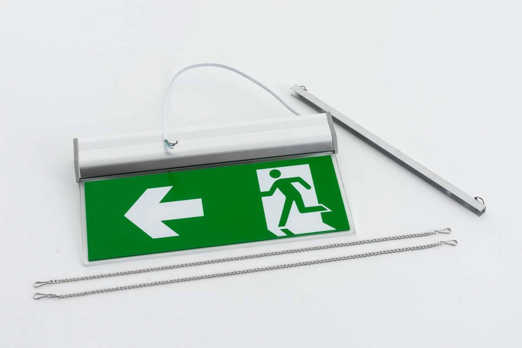 Cartello Uscita di Emergenza Bifacciale C200RL verde