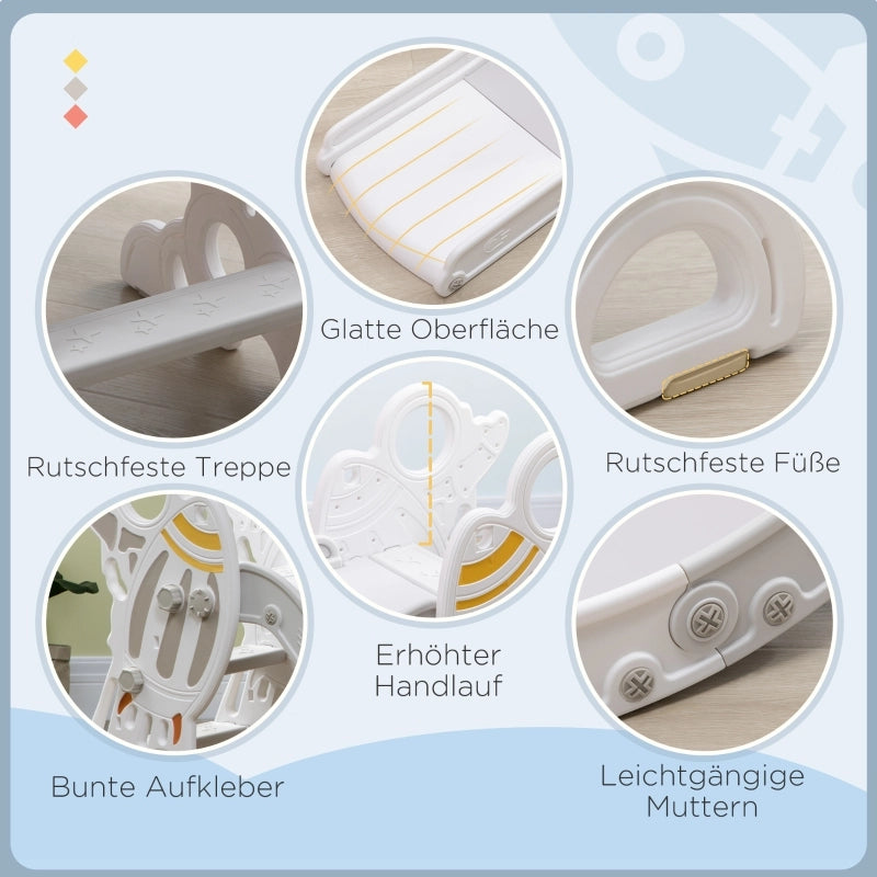 SCIVOLO per bambini design razzo 157 x 46,5 x 80 cm grigio polietilene