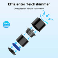 Skimmer galleggiante CSP-250 per laghetto, Pompa 2500l/h 45W e Fontana