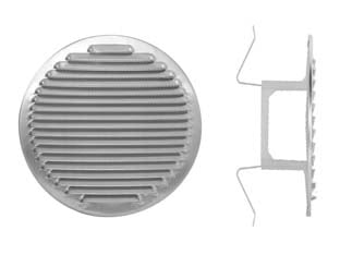 GRIGLIA AERAZIONE TONDA CON MOLLA IN ALLUMINIO- - ø mm. 140/200 - 3 pezzi