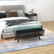 Panca da letto Panca imbottita effetto velluto con gambe in acciaio per Camera e Ingresso Verde