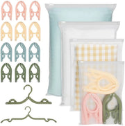 Organizzatore di valigia - Set di 16 zaini da viaggio - Organizzatore di valigia - Set di 12 hanger per abbigliamento pieghevoli - Spazievitore - Multifunzionale - Per uso domestico/ hotel/viaggio - Organizzatore di valigia