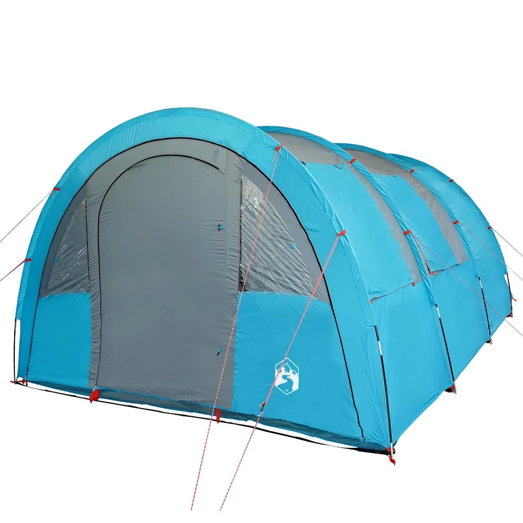 Tenda da Campeggio a Tunnel per 4 Persone Blu Impermeabile