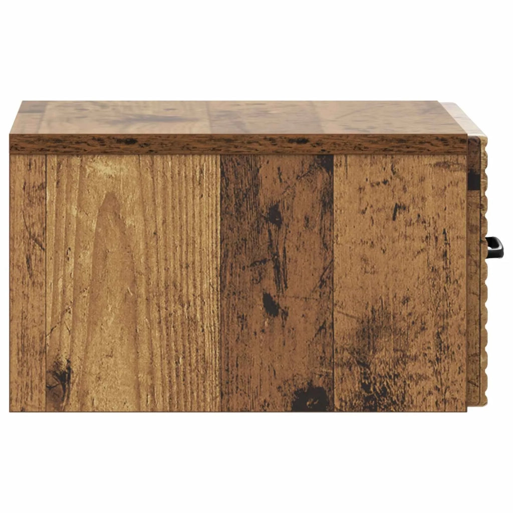 Mobiletto da notte a muro 2 pcs Legno antico 34,5 x 33 x 20 cm 898612