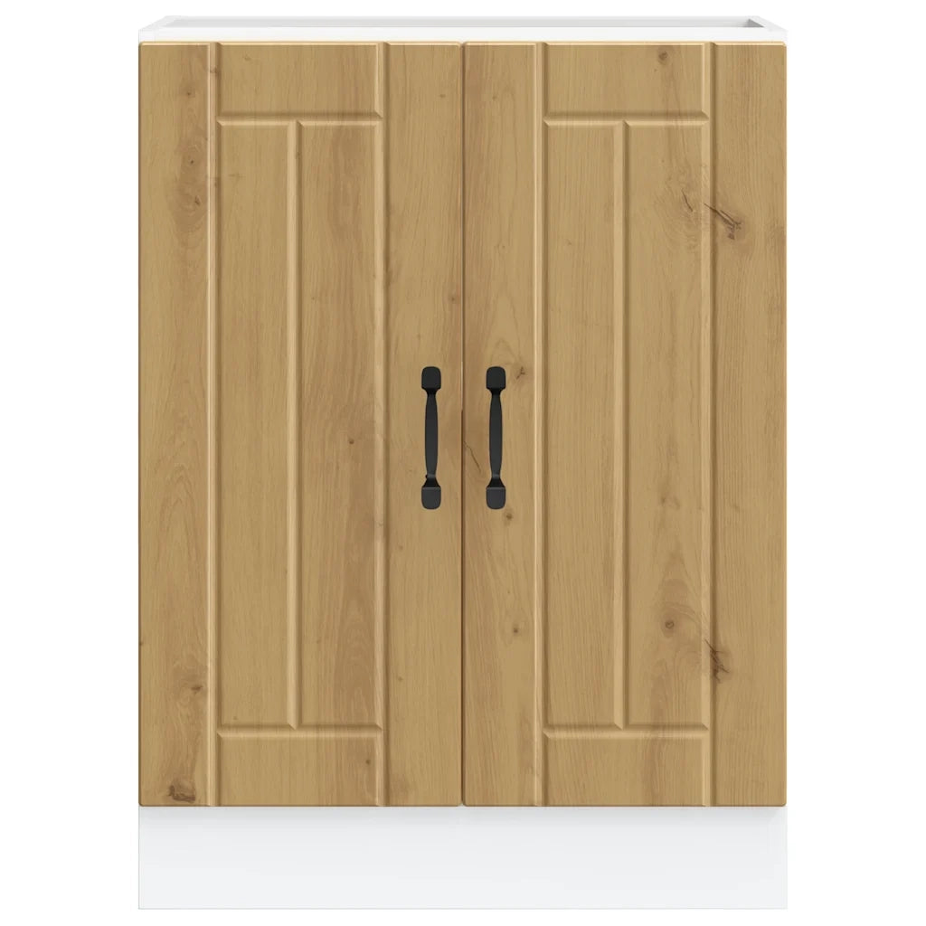 Mobile Base Lavello Lucca Rovere Artigianale Legno Multistrato