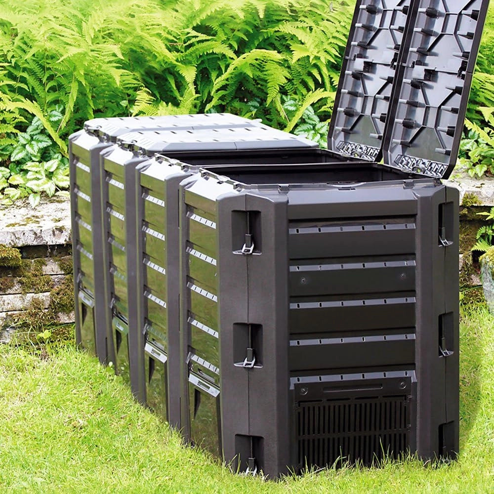 ® Compostiera 1600L Compostaggio Veloce 261x72x83cm Composter Rapido Resistente alle Intemperie