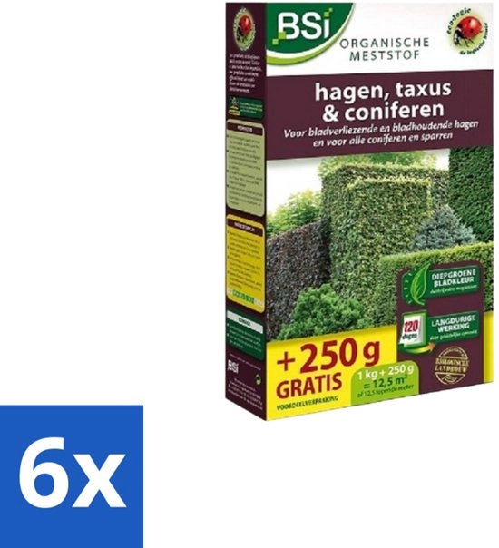 Materiale per la crescita delle conifere - Fertilizzante per tassi di crescita elevati e foglie azzurre - 1,25 kg (12,5 m²) - Pacchetto promozionale - 6 pezzi