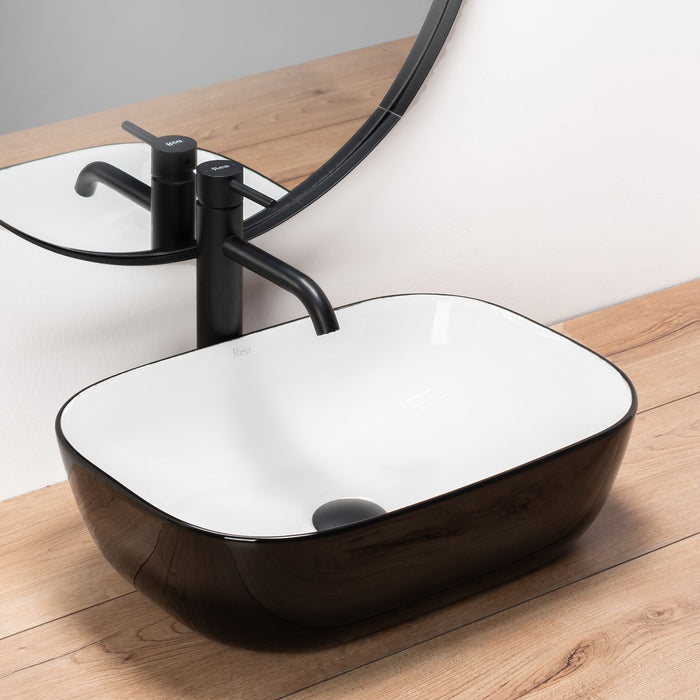 Lavabo Da Appoggio Rea Belinda White Black