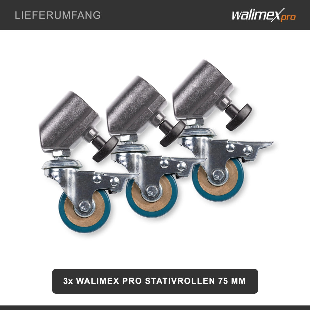 Ruote per treppiede Pro 7522 Set di 3 ruote da 75 mm